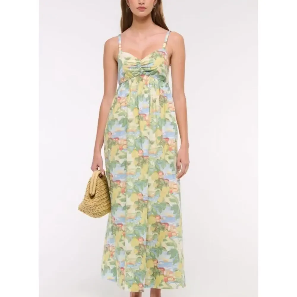 ABERCROMBIE & FITCH Sweetheart Babydoll Maxi Dress Size Medium
